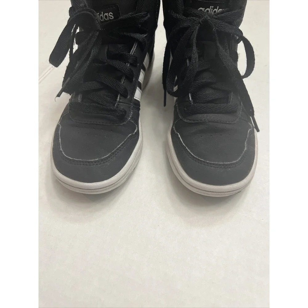 Adidas Kids Hoops 2 FY6468 Black Running Shoes Sneakers Size 2 US Basketball Mid